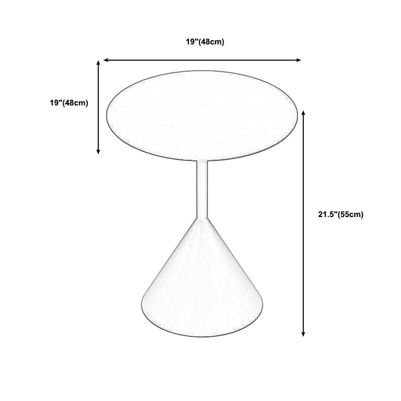Pedestal Metal Coffee Table Round Black/White Cocktail Table