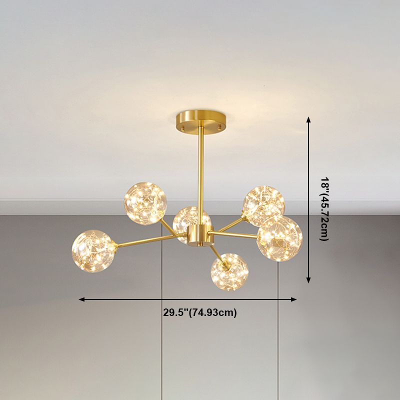 Glass Pendant Light Global Contemporary Gold Hanging Light for Living Room