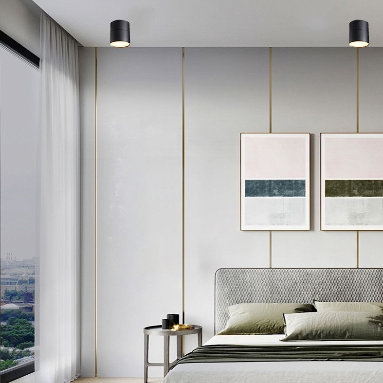 Cilíndrico de metal cerca del accesorio de iluminación del techo Accesorio de techo empotrado LED moderno