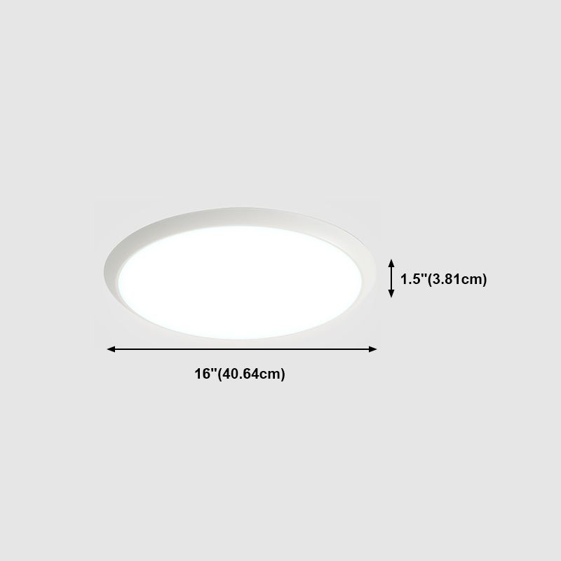 Lámpara de techo empotrada de forma redonda de metal, iluminación empotrada de 1 luz de estilo moderno en blanco