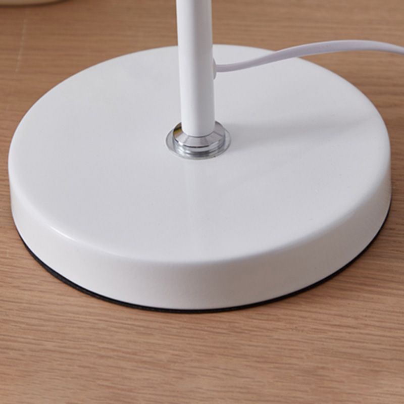 Bowl Shade Flexible Reading Lamp Macaron Style Metal 1 Bulb Bedroom Table Light