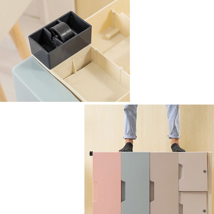 Plastic Vertical Contemporary Kids Nightstand with 5/6 Drawers for Bedroom