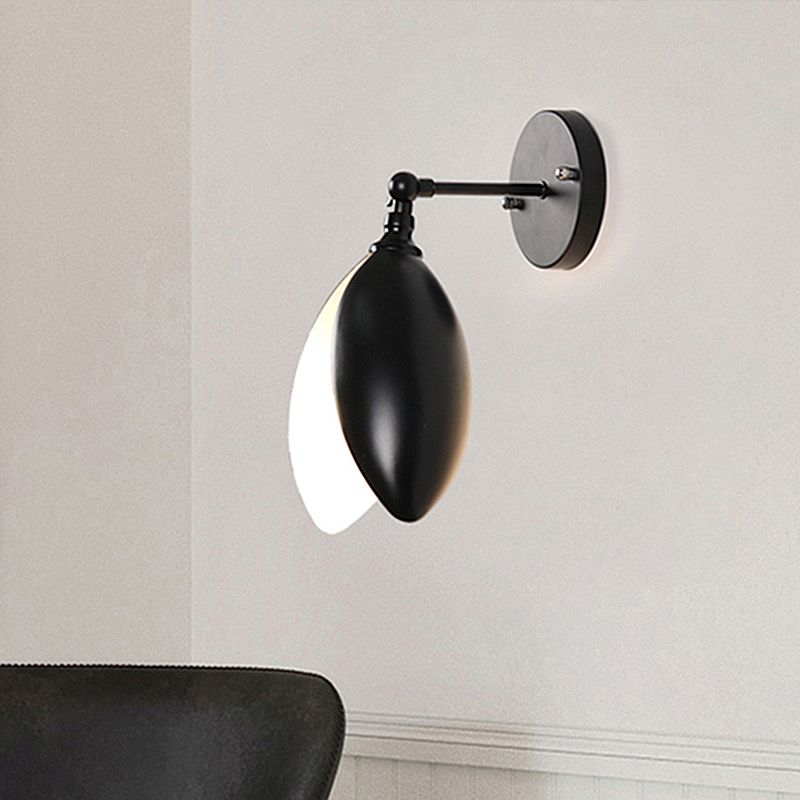 Blooming Bud Wall Light Modern Metal 1 Light Black/White Wall Mounted Light for Living Room