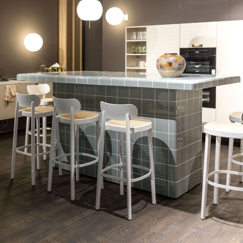 Contemporary Style Wood Counter Chair Footrest Counter Stool for Restaurant