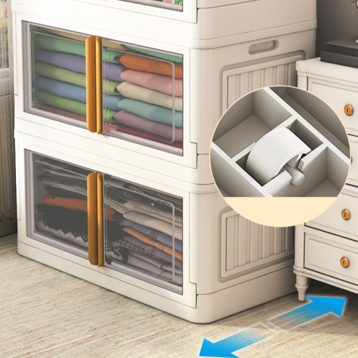 Contemporary Plastic Storage Cabinet Hinged Cabinet for Bedroom