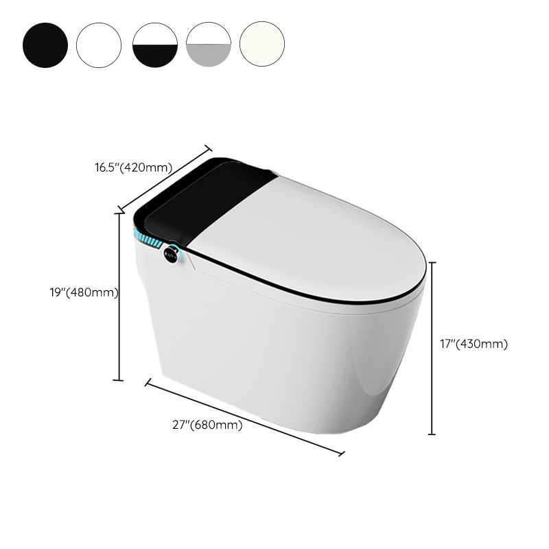 Contemporary Ceramic Flush Toilet Heated Seat Included Toilet Bowl for Washroom