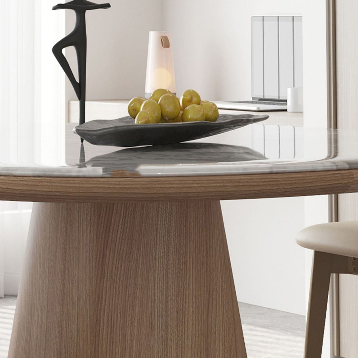Solid Wood Base Table Square Dining Table for Kitchen Dining Room