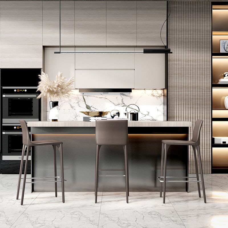 Faux Leather Upholstered Dining Stools Low Back Dining Stools