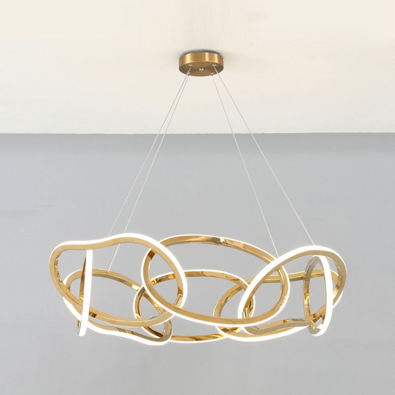 Linear Shape Chandelier Lamp Modern Multi Light LED Hanging Light for Bedroom