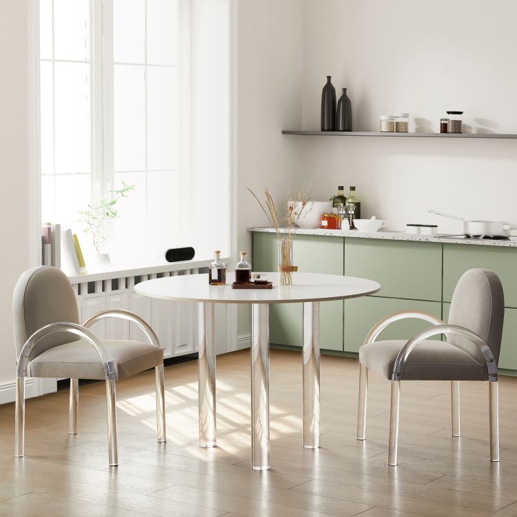 Modern Dining Set 1/2/3/4 Pcs Acrylic Frame Dining Table and Chairs