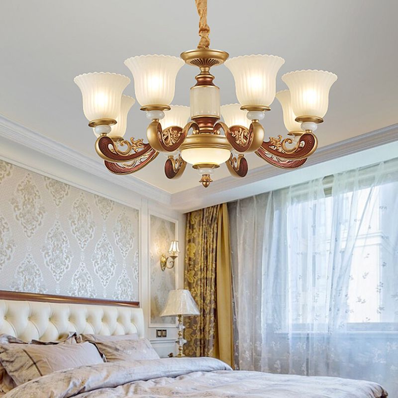 Geometry Shape Pendant Lights Modern Style Glass Chandelier Lights in Gold