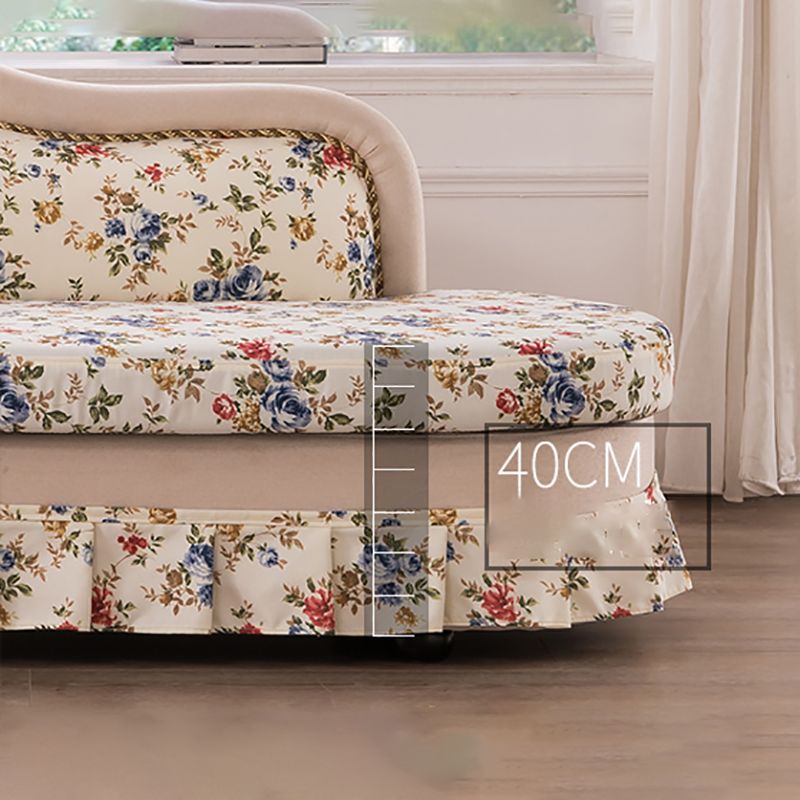 Traditional One Armed Accent Chair Fabric Rolled Arms Chaise