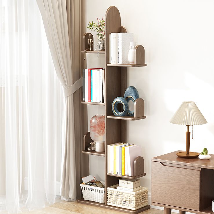 Modern Style Bookshelf Solid Wood Vertical Shelf Bookcase for Home