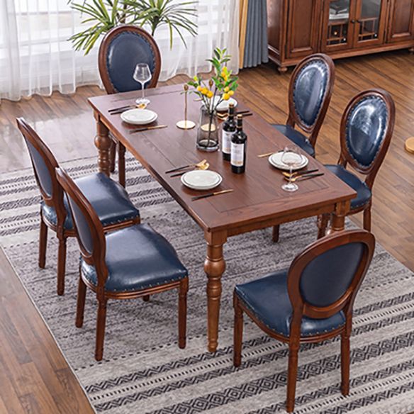 Traditional Solid Wood Dining Room Set with Rectangle Top and 4 Legs Base Dining Furniture