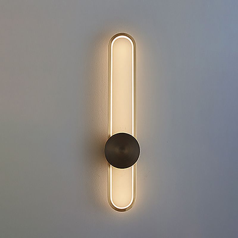 Contemporary Linear Wall Mount Lighting Minimalist Metallic LED Wall Sconce