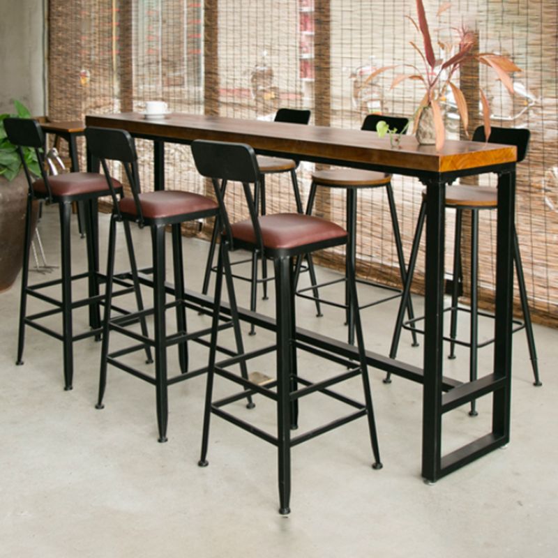 Contemporary Bar Table Set 1/5/7 Pieces Rectangle Solid Wood Counter Table Set