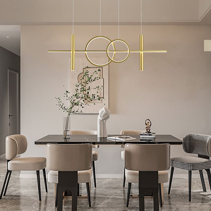 Acrylic Linear Island Light Contemporary Simplicity Hanging Lighting Fixtures for Restaurant