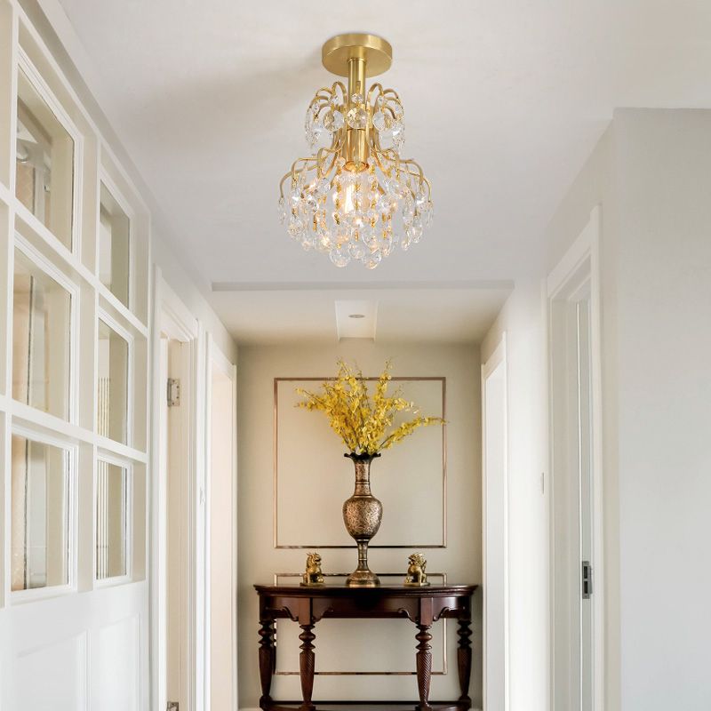 Geometrische Semi -Flush -Deckenleuchte mit Messing Finish -Finish -1 -Leuchte -Leuchte -Leuchte -Leuchte -Leuchte