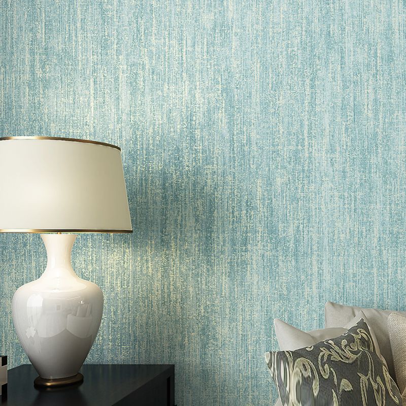 Elegant Brushed Metal Wallpaper for Dining Room Solid Wall Art in Green, 57.1-sq ft