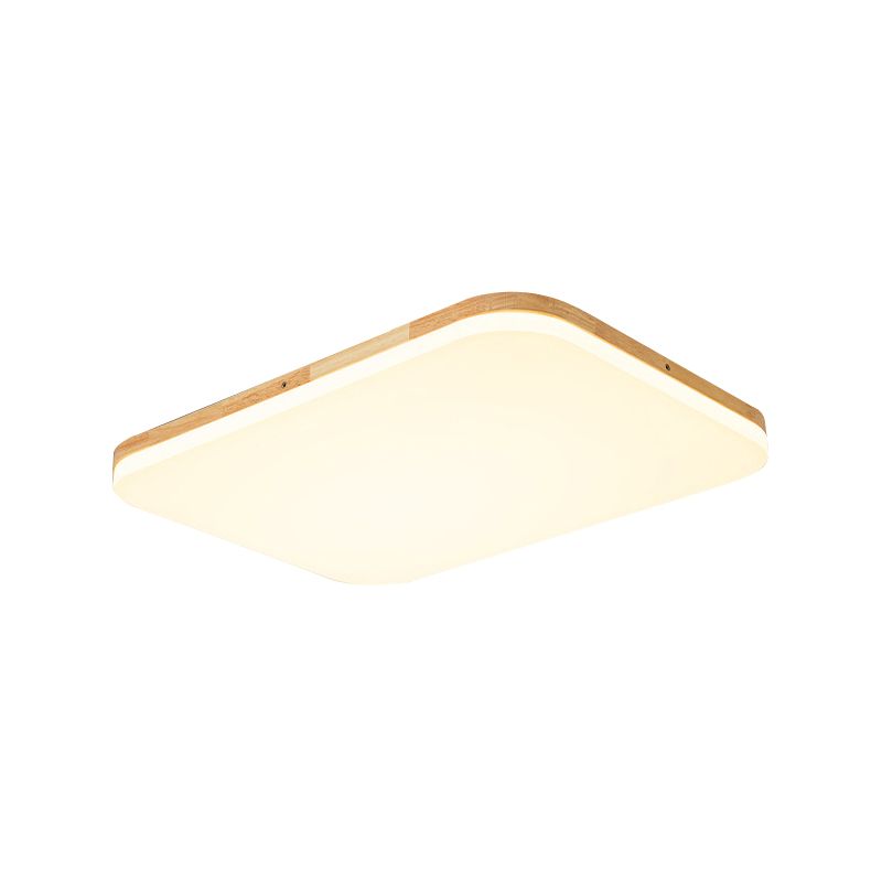 Lampada da incasso a soffitto rettangolare in acrilico semplice da 25,5"/34" lunga beige per soggiorno