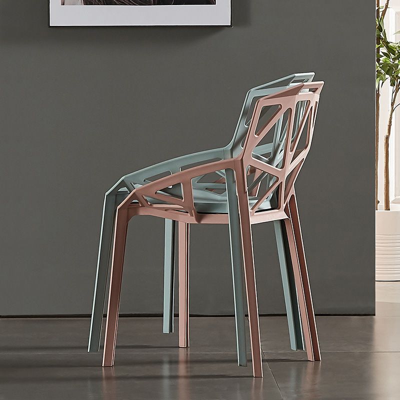 Salle d'étude moderne Chaise latéral de croix en plastique Matte Finish Plastic