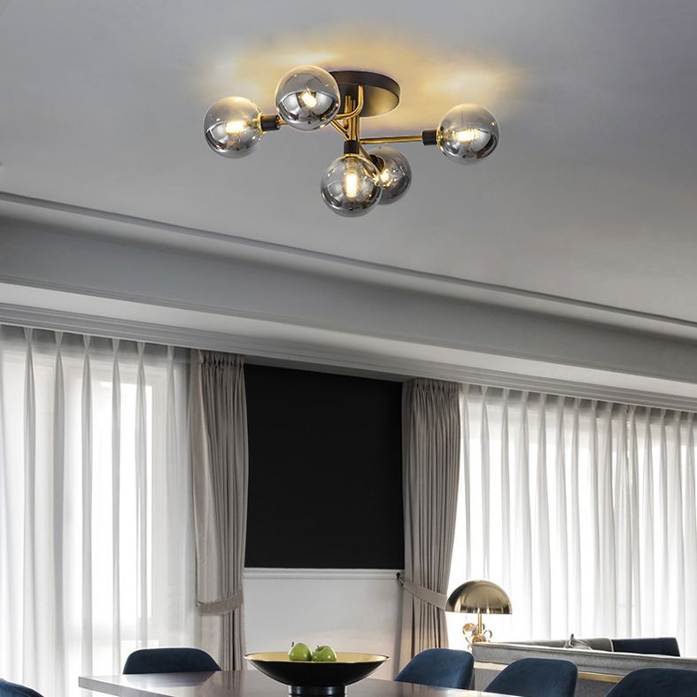 Plafonnier encastré contemporain avec abat-jour en verre pour salon et chambre à coucher
