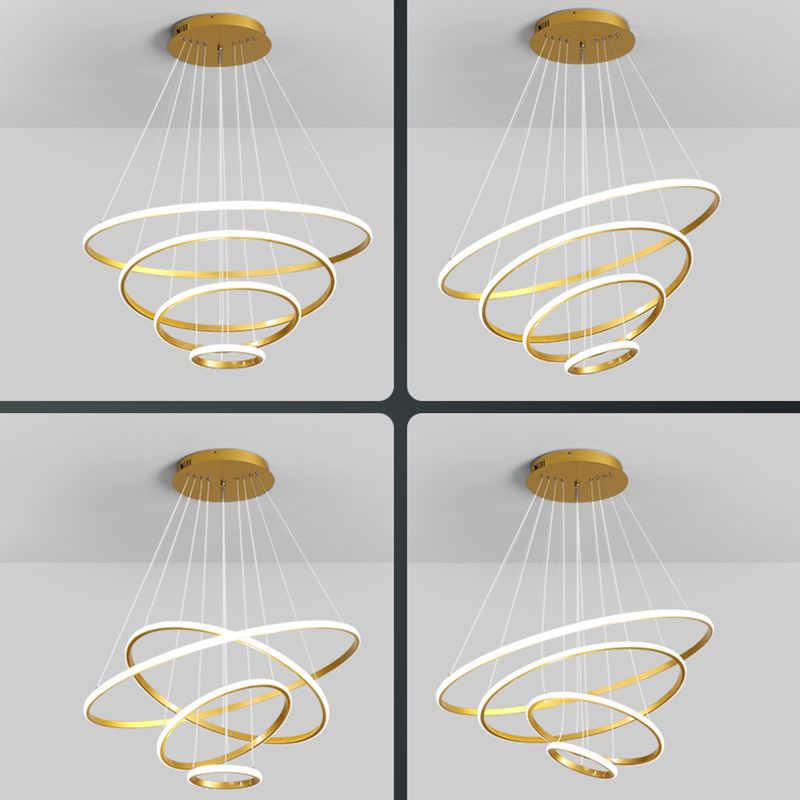 Modern Orbicular Pendant Light Fixtures Metal Hanging Lamp Kit