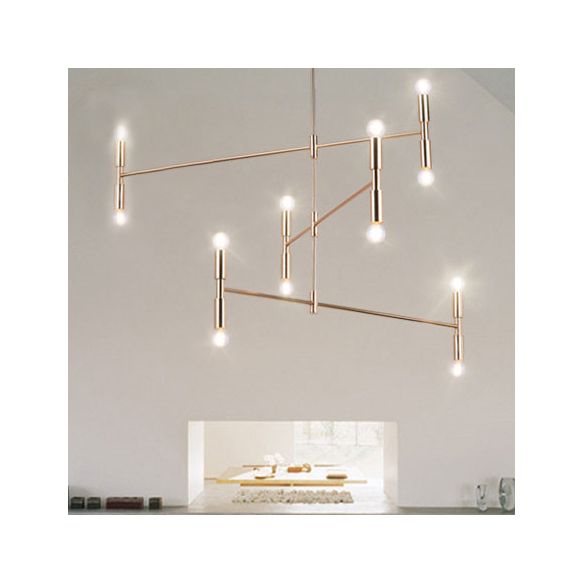 Kale bol kroonluchter lamp midden-eeuws metalen 12 lichten zwart/gouden hanglamp met horizontale staaf
