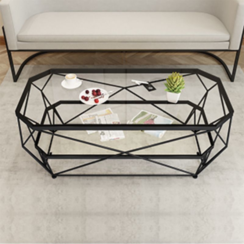 Contemporary Glass Cocktail Table Frame Coffee Table for Dining Room