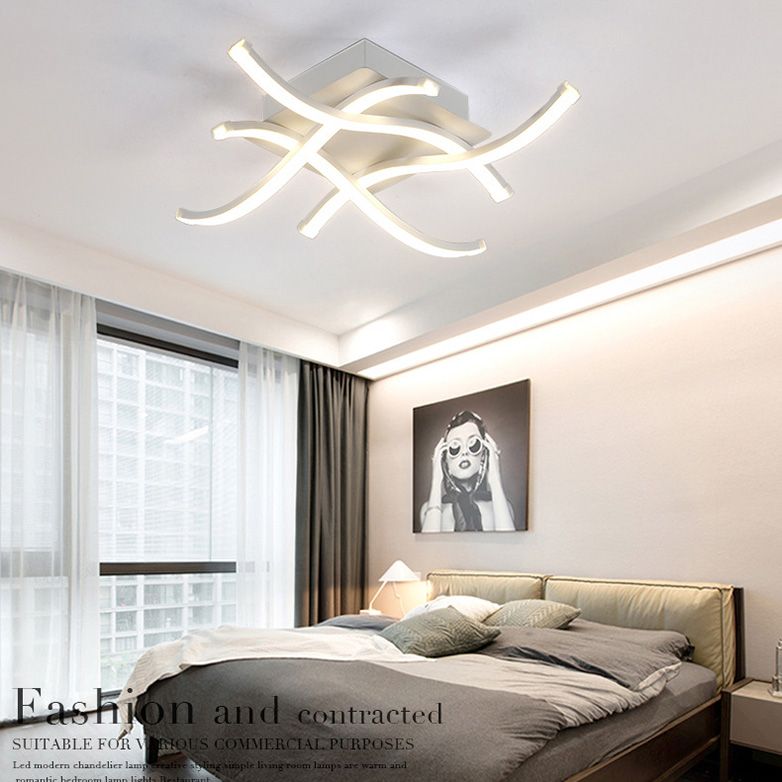 Tubos de metal minimalistas Luz de techo de montaje de lavado para sala de estar