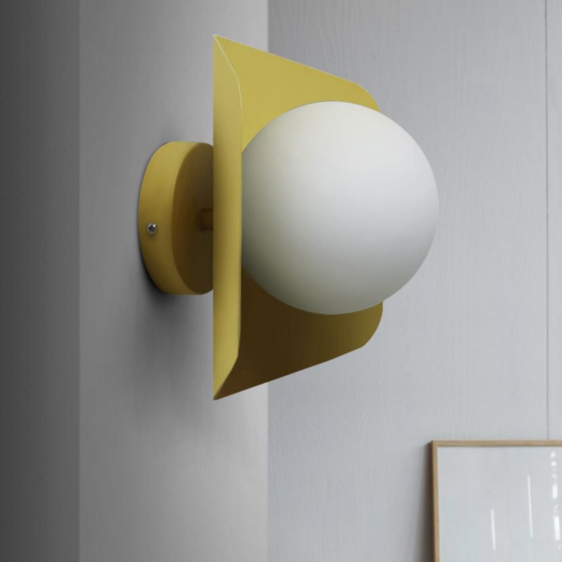 Modernism Globe Shaded Wall Light Macaron Lighting for Living Room