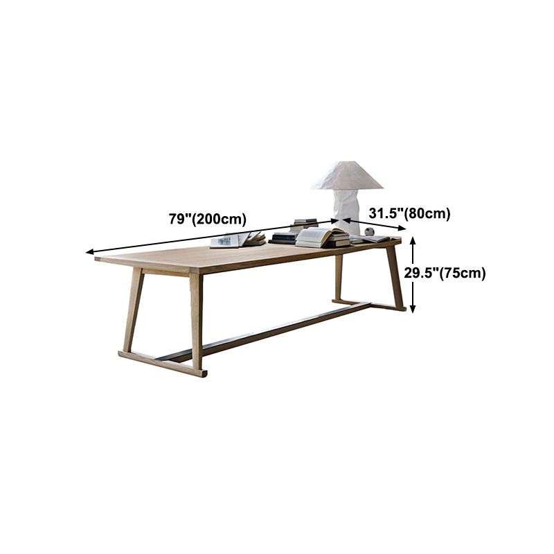 Modern Solid Wood Table for Restaurant Rectangle Dining Table with Trestle Base