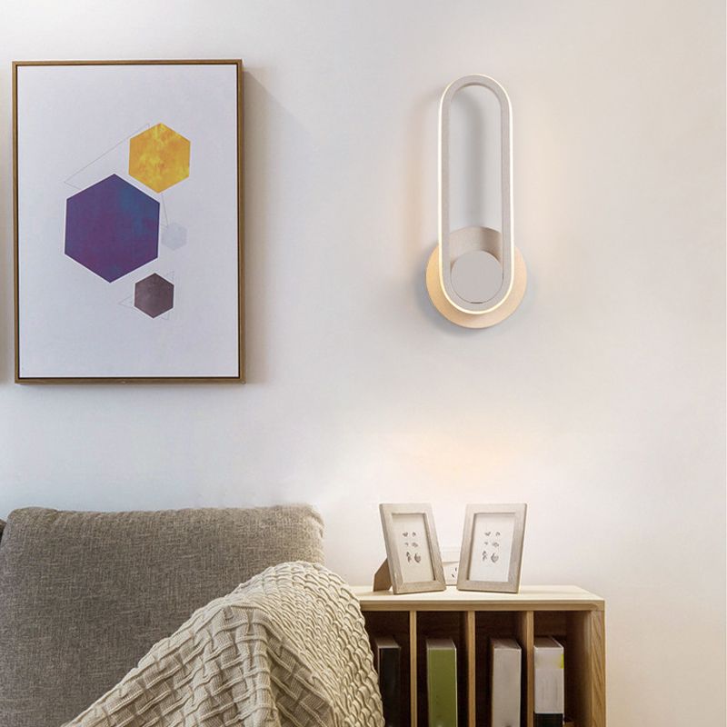 Contemporary Simple Wall Sconce Led Oval Wall Mounted Light Fixture for Bedside
