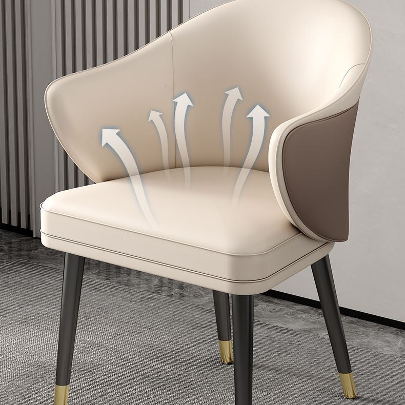 Sillas de comedor de metal Glam, sillón de comedor de cuero PU para uso en restaurantes