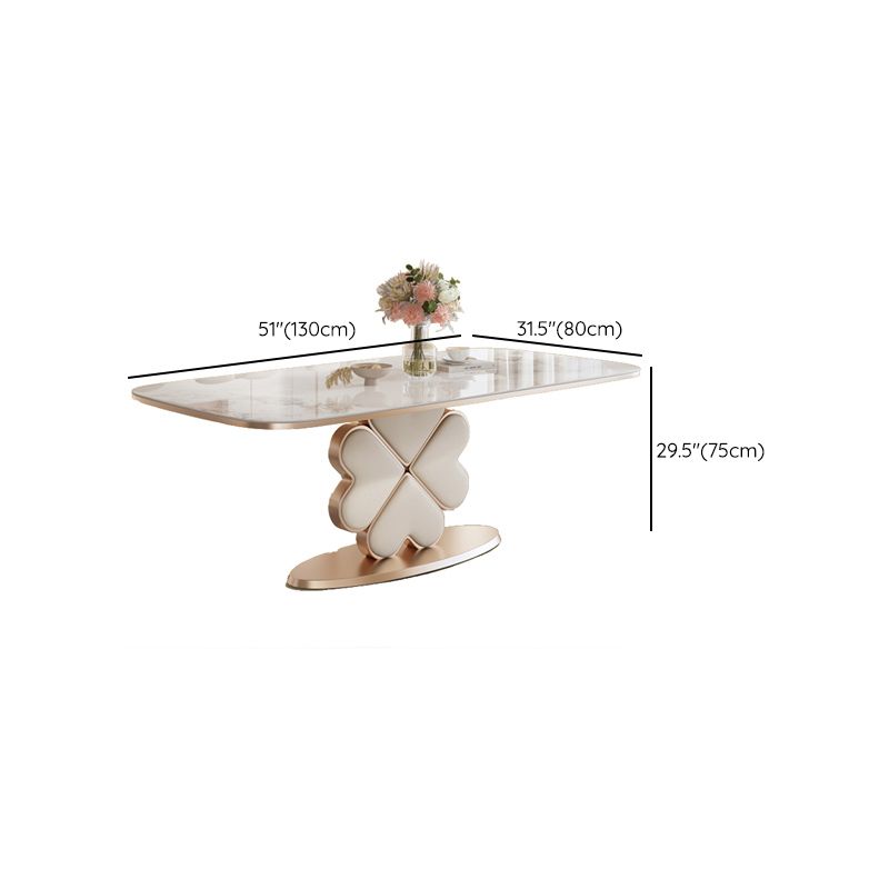Modern Rectangle 1/4/5/7 Pieces Furniture Sintered Stone Dining Set in White