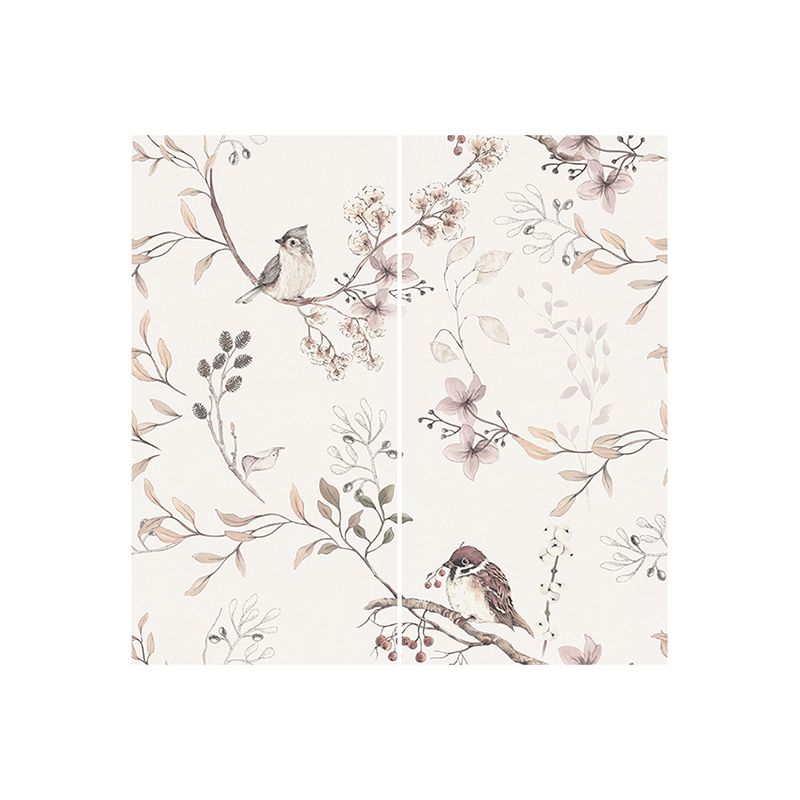 Floral Pattern Floor Tile Scratch Resistant Straight Edge Floor Tile