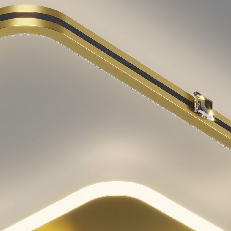 Quadrierte Deckenleuchte Moderne Stil Acryl LED-Schlafzimmer Deckenbündige Halterung in Schwarz