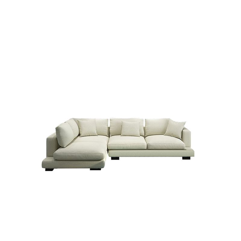 Square Arm Sectional for Living Room with Pillowed Back Cushions