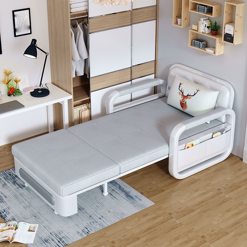 Tight Back Modern Square Arm Sofa Bed in Grey for Living Room