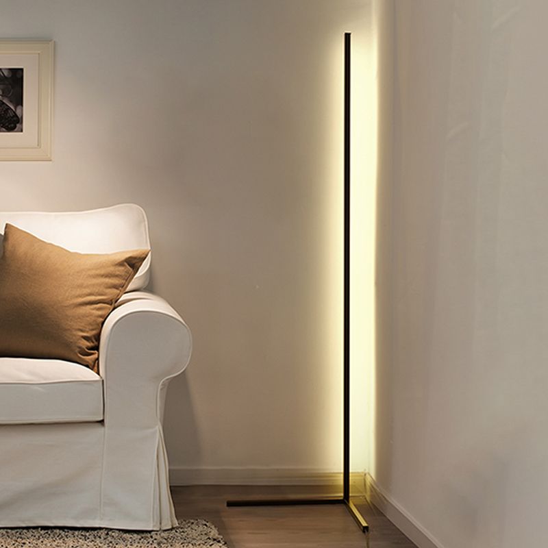 Contemporary Style Linear Shape Floor Lamp Metal Single Light Floor Lamp