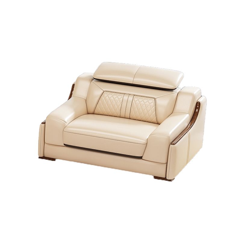 Contemporary Genuine Leather Stain-Resistant Sloped Arms Sofa & Chaise