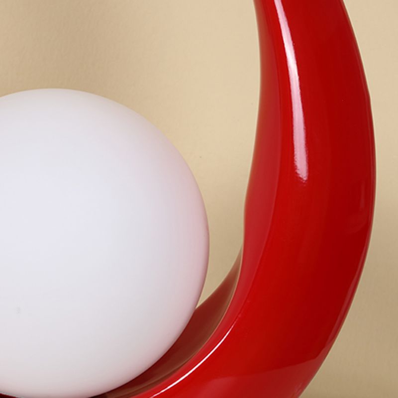 Lampada da tavolo ultramoderna Simplicity Moon Lampada da comodino in vetro bianco per camera da letto