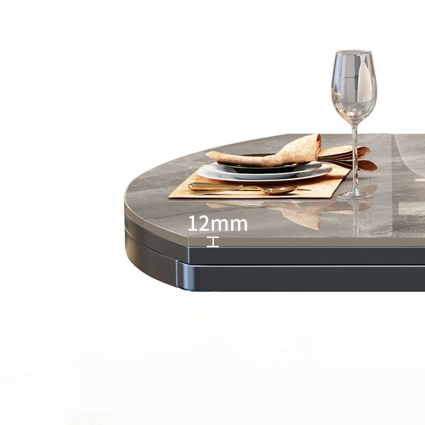 Modern Foldable Stone Dining Table Rubber Wood Legs for Dining Room