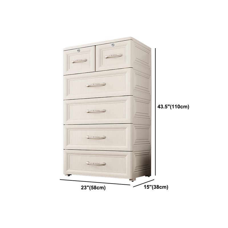 Contemporary Style Wardrobe Plastic Bedroom Wardrobe Closet With 6-Drawer