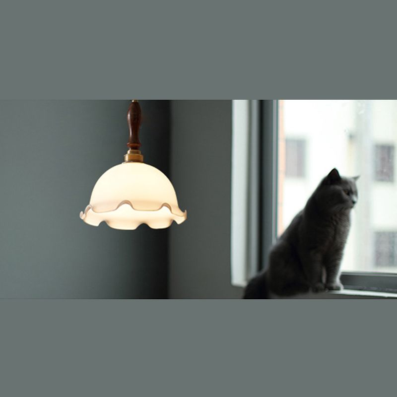 Pendre de style minimalisme moderne Lumière blanche en verre blanc suspendu pour la cuisine