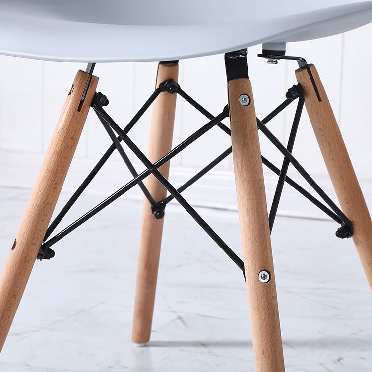 Contemporary Style Dining Chair Armless Side Chair with Wooden Legs