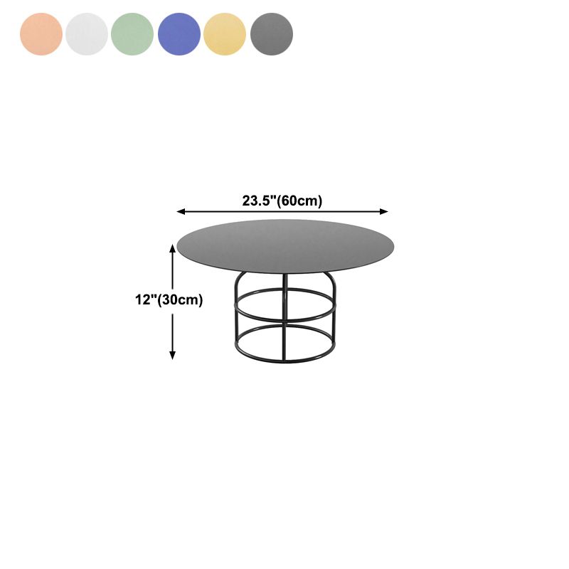 Frame Shaped Base Design Cocktail Table Multi-color Selection of Metal Round Coffee Table