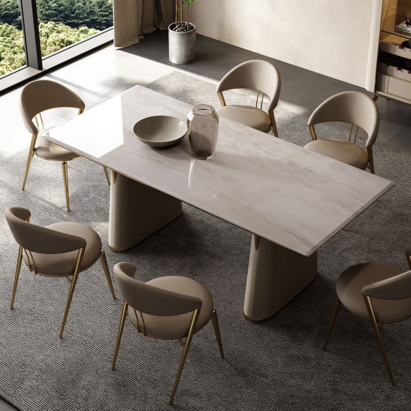 Glam Open Back Chair Home Dining Room Metal Armless Dining Chair