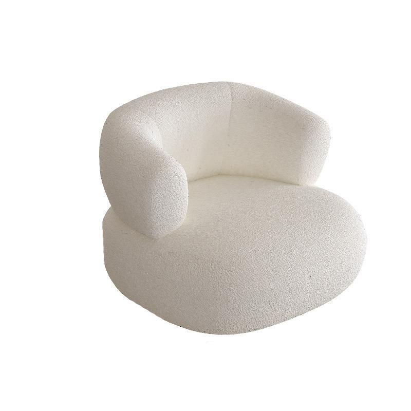 Modern Simple Curved Sofa with Tight Back for Living Room in White