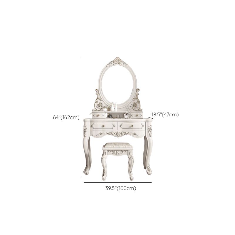 Victorian Bedroom Makeup Vanity Desk Table White Vanity Dressing Table with Drawer